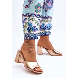 Papuci de damă din piele clasică Rose Gold Loara de aur 1