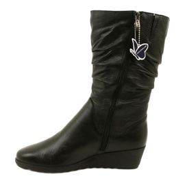 Cizme cu pană scurte Caprice Walking On Air 25417-41 022 negre negru 1