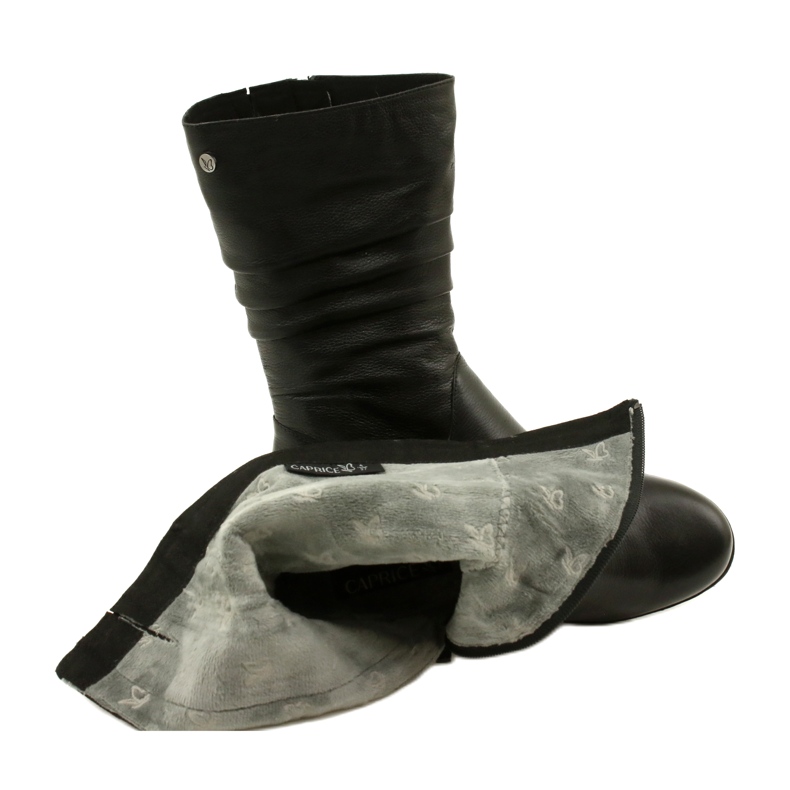 Cizme cu pană scurte Caprice Walking On Air 25417-41 022 negre negru 5
