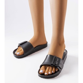 Glisoare de cauciuc negru cu cataramă de la Nelm 1