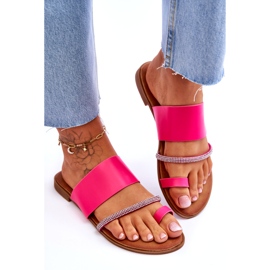 FLIP -FLIP -FLOPS cu o bandă decorativă Fuchsia roz 4