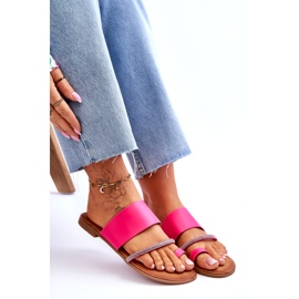 FLIP -FLIP -FLOPS cu o bandă decorativă Fuchsia roz 6