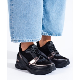 Tenisi de dama din piele neagra Shelovet negru 1