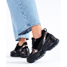 Tenisi de dama din piele neagra Shelovet negru 2