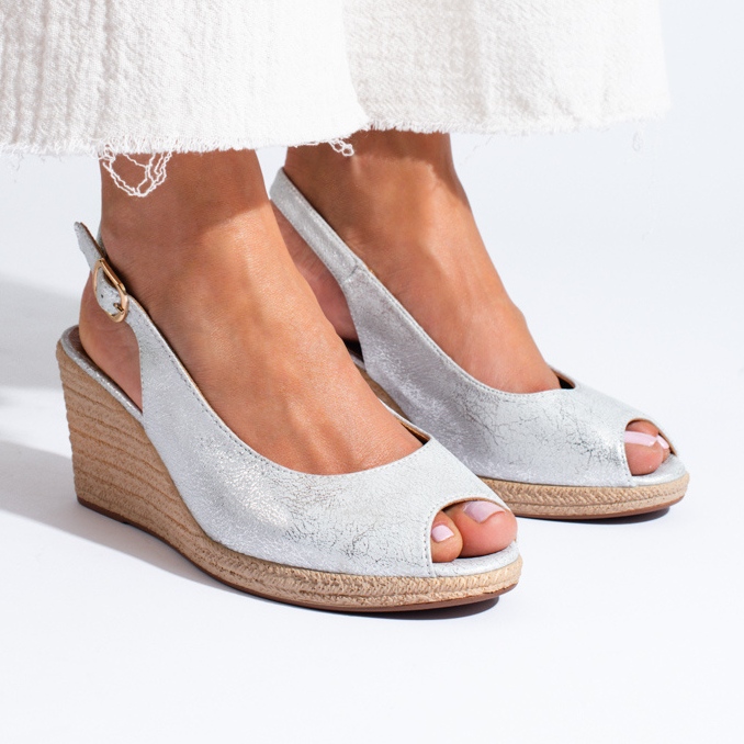 W. Potocki Sandale cu pană argintii elegante de la Potocki 1