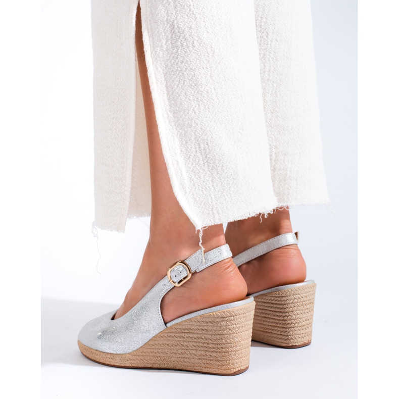 W. Potocki Sandale cu pană argintii elegante de la Potocki 2