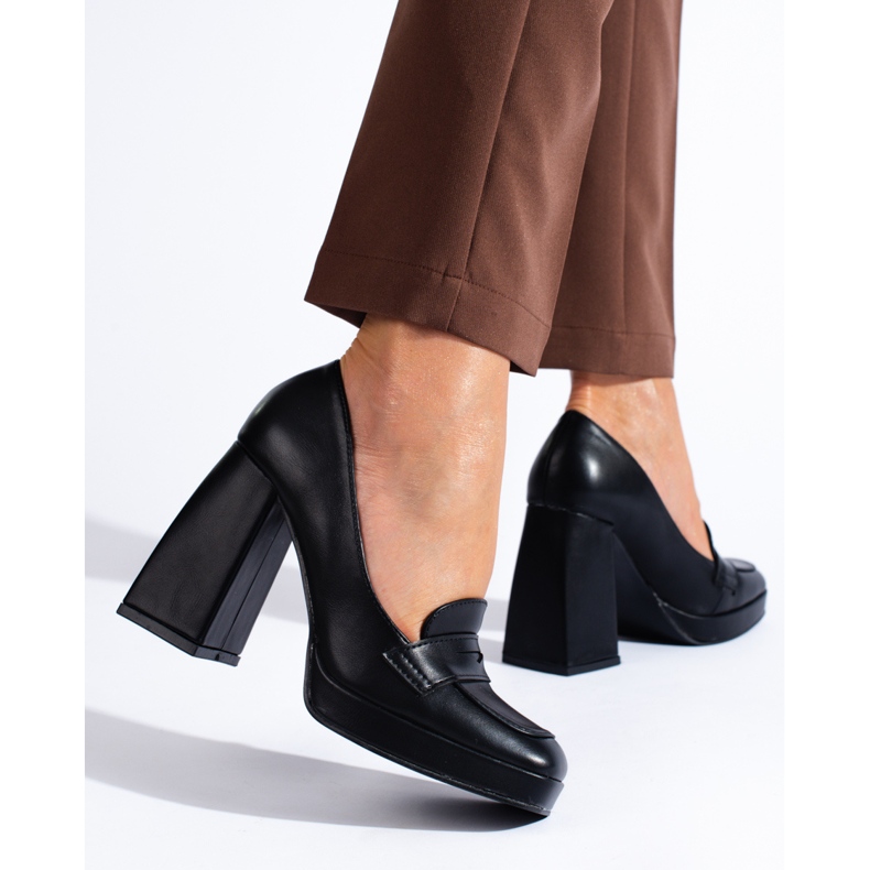 Cizme negre Shelovet cu bloc gros negru 1