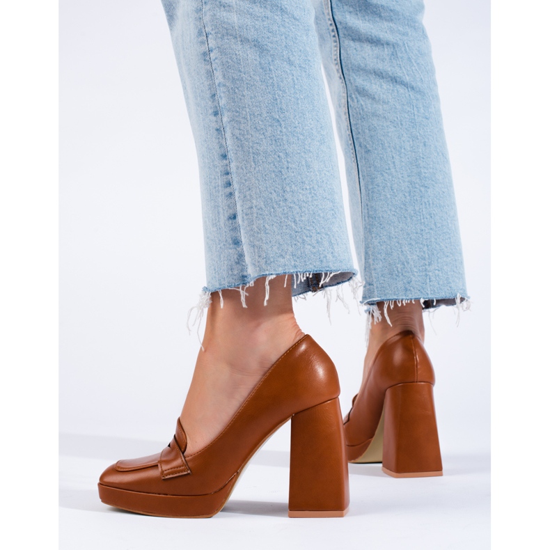 Cizme maro Shelovet cu bloc gros 1