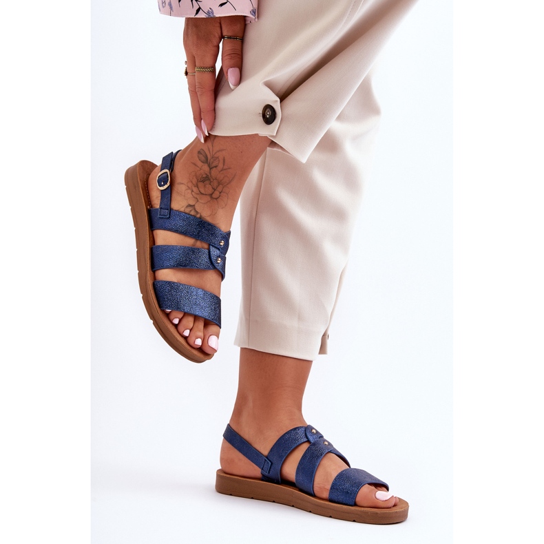 PG1 Sandale de damă cu sclipici Albastru Catalia 2