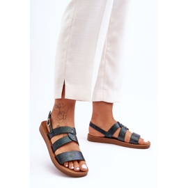 PG1 Sandale de damă strălucitoare, verde închis Catalia 1 PG1 Sandale de damă strălucitoare, verde închis Catalia 1