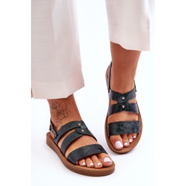 PG1 Sandale de damă strălucitoare, verde închis Catalia 2 PG1 Sandale de damă strălucitoare, verde închis Catalia 2