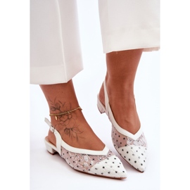 PG1 Balerini de damă cu buline White Adore alb 2 PG1 Balerini de damă cu buline White Adore alb 2