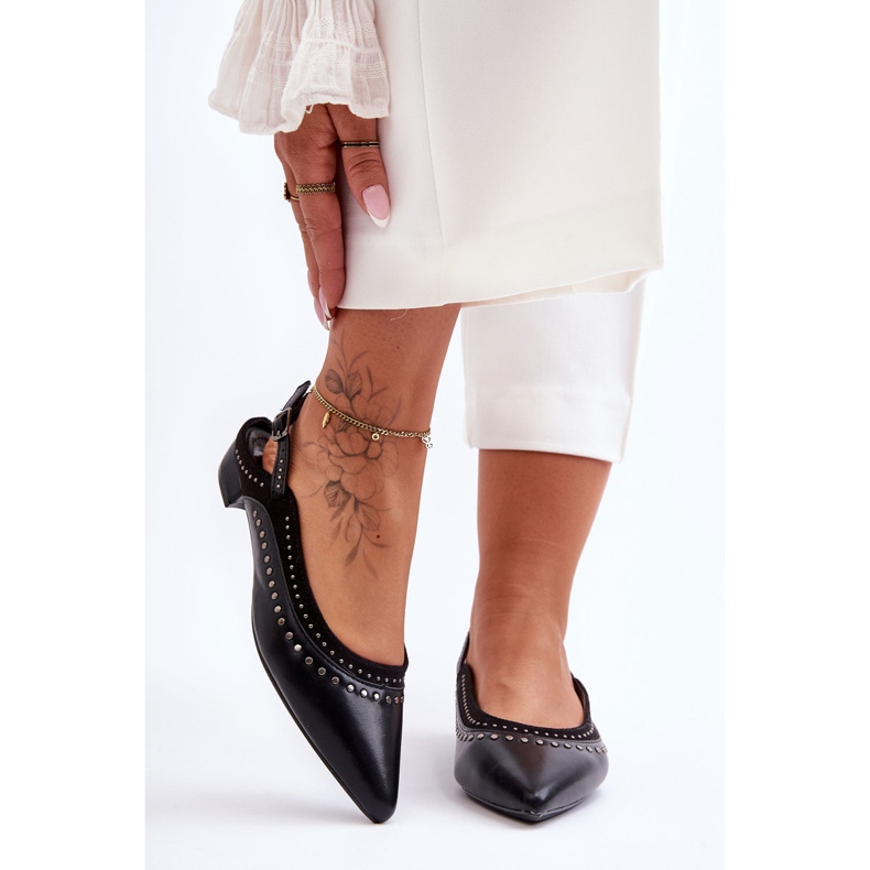 PG1 Balerini din piele cu crampoane Laroshe negru 1