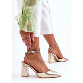 Pompi De Piele Cu Curea Decorativa Lirosa Aurie de aur 2