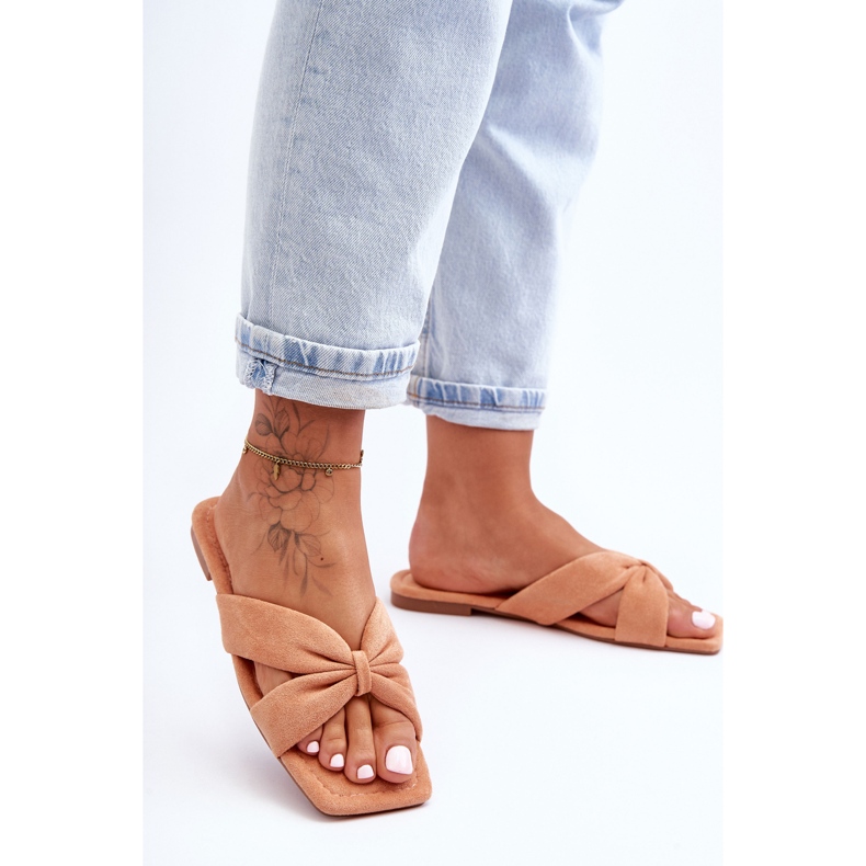 Papuci de damă portocalii Vanilla Sky din velur portocale 1 Papuci de damă portocalii Vanilla Sky din velur portocale 1