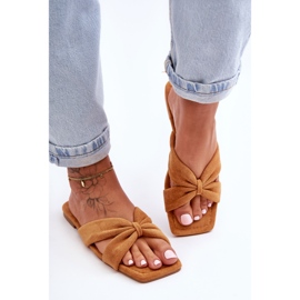 Papuci de velur pentru femei Camel Vanilla Sky maro 1