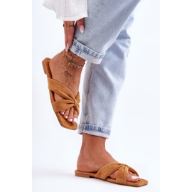 Papuci de velur pentru femei Camel Vanilla Sky maro 2