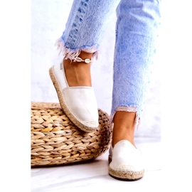 Espadrile clasice de damă Big Star JJ274951 alb și gri 3