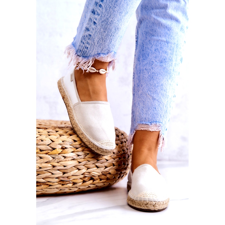 Espadrile clasice de damă Big Star JJ274951 alb și gri 3