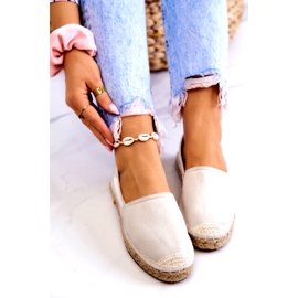 Espadrile clasice de damă Big Star JJ274951 alb și gri 5