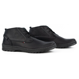 Olivier Pantofi casual barbati din piele 234GT negru 2