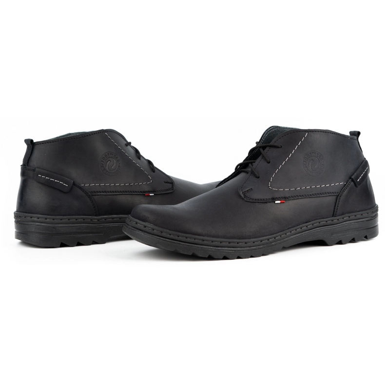 Olivier Pantofi casual barbati din piele 234GT negru 4