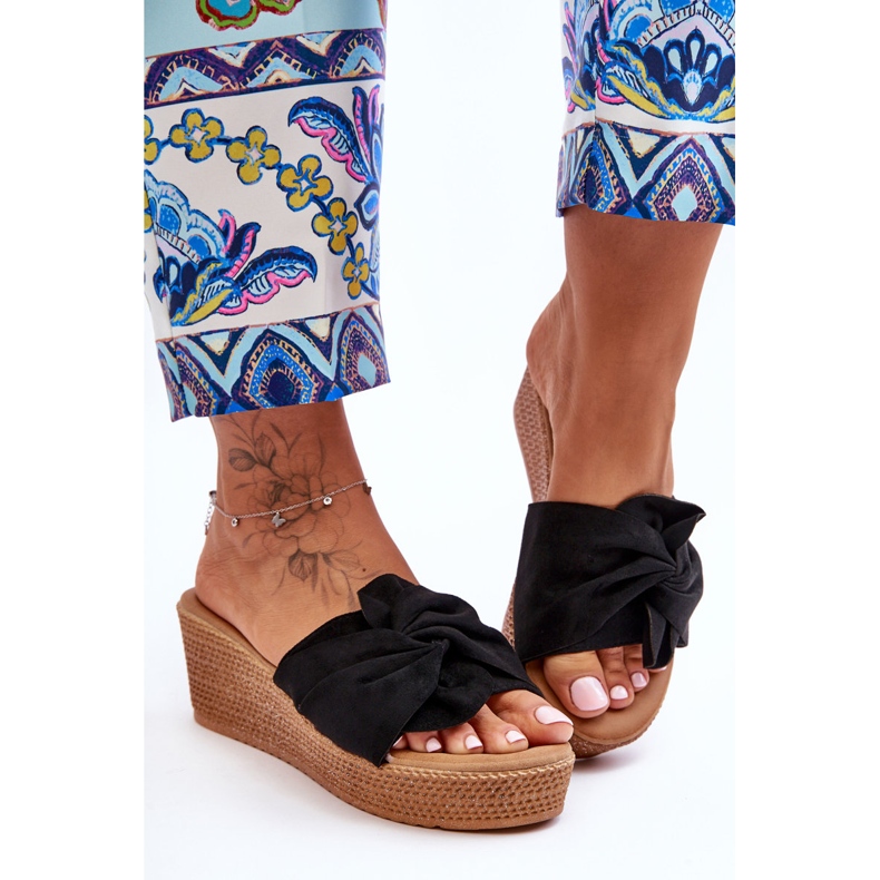 Sandale cu pană damă negru Calama 1