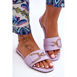 Papuci Clasici Dama Cu Mov Impodobit Impresionant violet 2