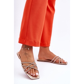 Papuci De Dama Cu Dungi Si Strasuri Golden Leomi de aur 1 Papuci De Dama Cu Dungi Si Strasuri Golden Leomi de aur 1