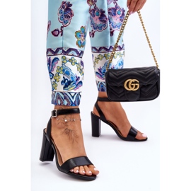 Sandale clasice de damă cu toc Treada neagră negru 1