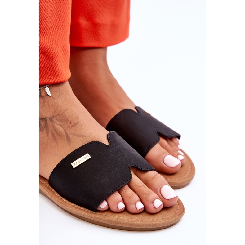 Tocuri plate confortabile de damă Coraline negru 2