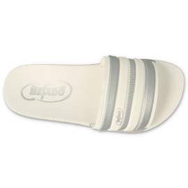 Papuci copii Befado 067Y001 bej cu dungi alb 2