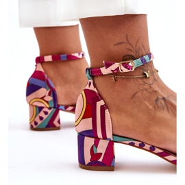 STEPHAN Sandale cu toc înalt din satin cu modele, amestec roșu, inspiră-mă! multicolor 3 STEPHAN Sandale cu toc înalt din satin cu modele, amestec roșu, inspiră-mă! multicolor 3