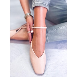 Balerini cu toc deschis de la Gianna Nude bej 1