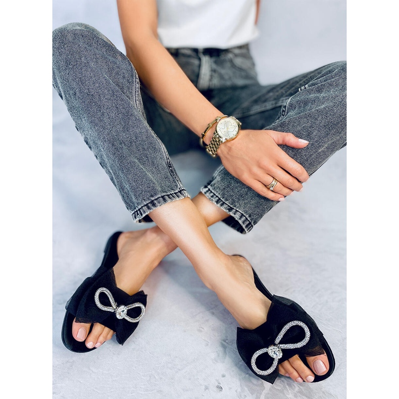 Seastar Monique Papuci negri cu fundă negru 1