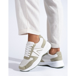 Pantofi sport de dama bej si alb de la Shelovet 1