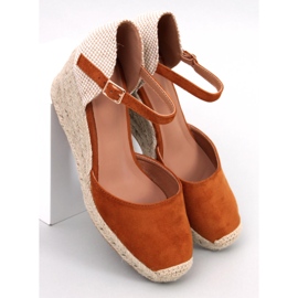 Espadrile Platten Camel cu pană maro 1