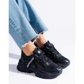 Seastar Adidasi negri Shelovet de dama cu talpa groasa negru 1