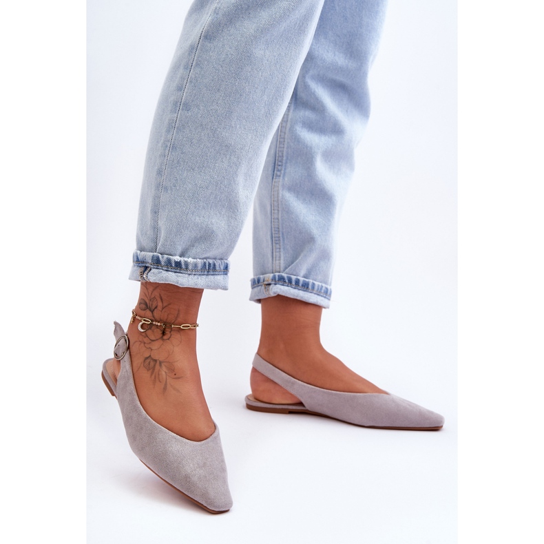 PS1 Balerini Kenra pentru femei, gri din piele intoarsa 1