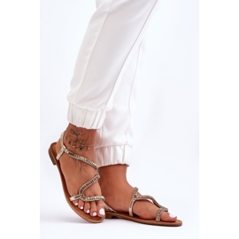 Sandale Slip-On pentru damă Gold Hayen de aur 2