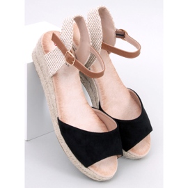 Sandale cu pană de la Eakes Black negru 1