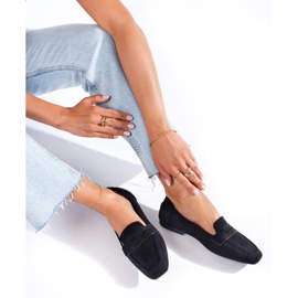 Mocasini de dama din piele intoarsa neagra de la Shelovet negru 1