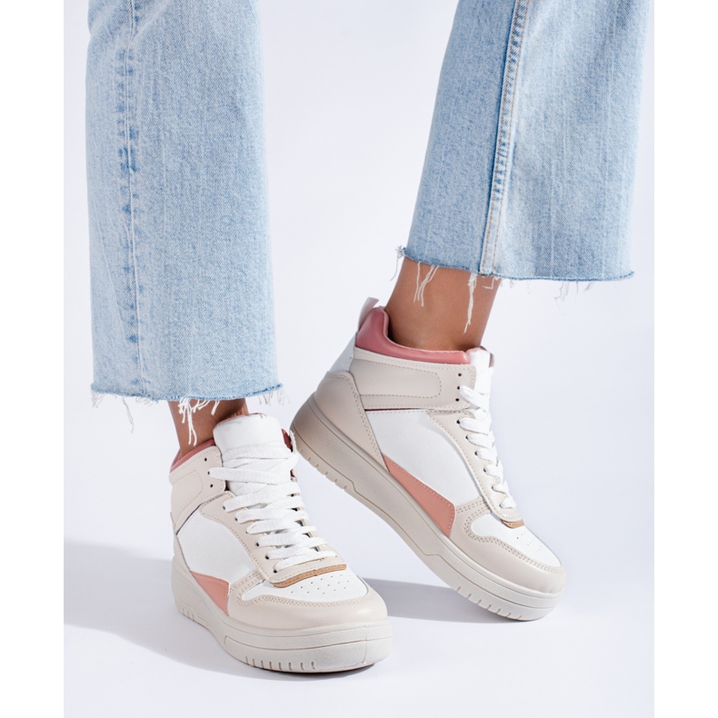 Tenisi înalți Shelovet bej de damă 1