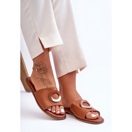 Papuci de damă maro împodobiți cu Sherry 2 Papuci de damă maro împodobiți cu Sherry 2