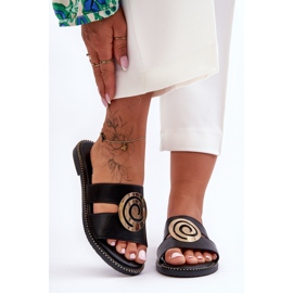 Papuci la modă, cu oglindă, negru, respirație adâncă 1