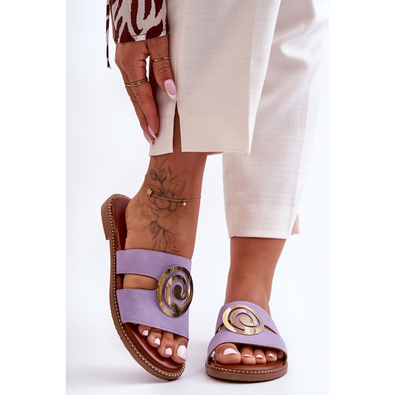 Papuci la modă, cu oglindă, mov, respirație adâncă violet 1 Papuci la modă, cu oglindă, mov, respirație adâncă violet 1