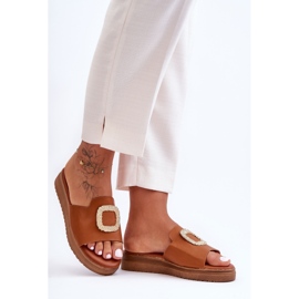 Papuci De Dama Denicia Maro Platforma Cu Decorat 1