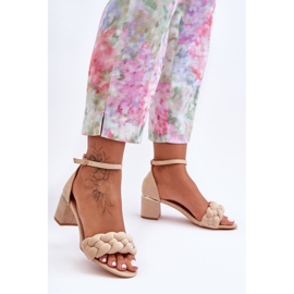 Sandale din piele intoarsa Bej Essenza 2