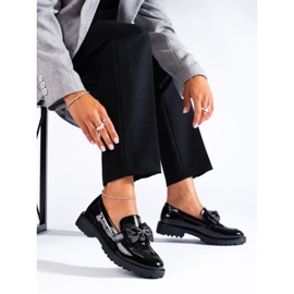 SHELOVET Mocasini cu arc negru 1