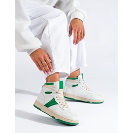 Adidași de damă Shelovet înalți alb și verde 1